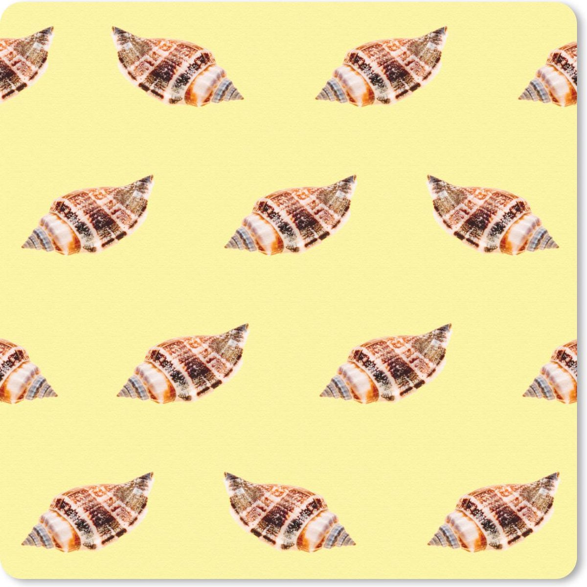 Muismat 30x30 cm - Mousepad Schelpen - Patronen - Geel - Muismatten