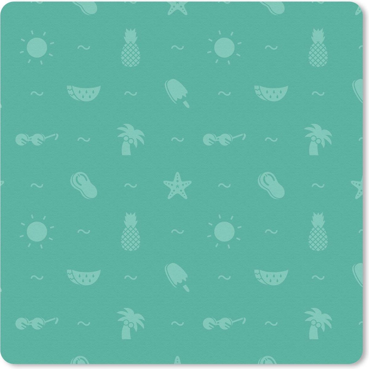 Muismat 30x30 cm - Mousepad Zomer - Patroon - Groen - Muismatten
