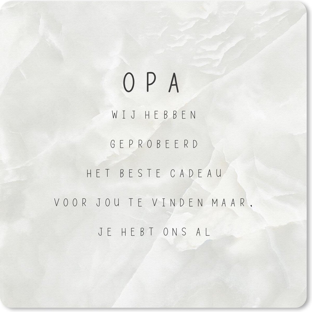 Muismat 30x30 cm - Mousepad Het beste cadeau - Quotes - Opa - Spreuken - Muismatten