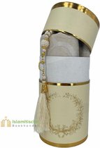 Cilinder Box Geschenkset Goud met Gebedskleed en Tasbeeh