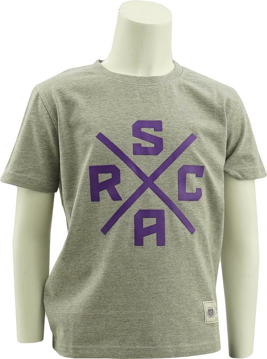 Grijs RSC Anderlecht t-shirt kids logo X maat 122/128 (7 a 8 jaar)