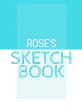 Rose's Sketchbook: Personalized blue sketchbook with name