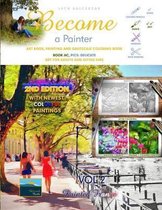 Art Book, Painting and Grayscale Coloring Book - Become a Painter: Painted France (Book AC - Pics