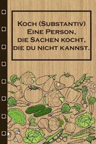 Koch (Substantiv) Eine Person, die Sachen kocht, die du nicht kannst