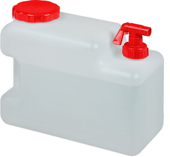 Relaxdays jerrycan met kraan - schroefdop - watertank - camping - tuin - kunststof - 18 liter - BPA-vrij - wit-rood van Relaxdays — afbeelding 3