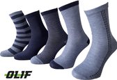 Kindersokken 10 paar - Jongens - Blauw - Maat 31-34 - Olif