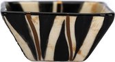 Letsopa Ceramics - Zwart Zebra Goud - Plat en faïence - Ramequin - motif terre de bronze empilable - Handgemaakt en Afrique - Céramique de haute qualité - exclusivement fabriqué par Letsopa Ceramics pour Nwabisa African Art