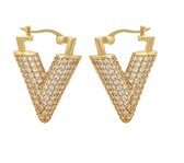 Jobo By JET - V earring - Diamond v earring - Gold - Goudkleurig