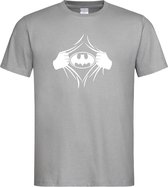 Grijs Tshirt met  " BadMan " print Wit size S