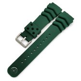 20mm Rubber Siliconen  horlogeband Groen passend op Seiko Citizen 20 mm armband Bandje - Horlogebandje horlogeband