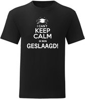 T-Shirt - Casual T-Shirt - Fun T-Shirt - Fun Tekst - Lifestyle T-Shirt - Examens - School - I Can't Keep Calm, Ik Ben Geslaagd - Zwart - S