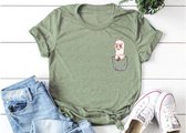 Alpaca T-shirt Voor Dames – Legergroen – Maat XXXL