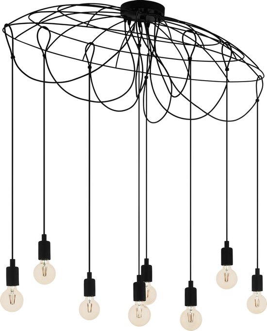 EGLO Hogsmill Hanglamp - E27 - 115,5 cm - Zwart