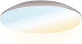 HOFTRONIC - LED Plafondlamp - Plafonnière - Chroom - 18 Watt - IP65 waterdicht - Kleur instelbaar (2700K, 4000K & 5000K) - 1900 Lumen - IK10 Stootveilig - Ø30 cm - Geschikt voor badkamer - Vo