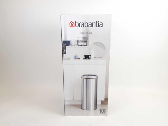 Brabantia Touch Bin Flat Top 30 l - Noir Mat | bol.com
