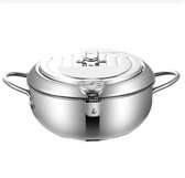 EJG Frituurpan met uitlekrooster - Friteuse - Keuken - Thermometer - Bakken - RVS