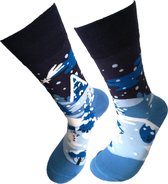 Verjaardag cadeautje voor hem en haar - Sneeuwpop winter sokken - Winterhuis sokken - Leuke sokken - Vrolijke sokken - Luckyday Socks - Sokken met tekst - Aparte Sokken - Socks waa
