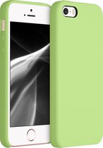 kwmobile telefoonhoesje voor Apple iPhone SE (1.Gen 2016) / 5 / 5S - Hoesje met siliconen coating - Smartphone case in groene tomaat