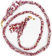 Zonnebrilkoordje/ Koordje voor mondkapje bandana bloemetjes beige roze oranje