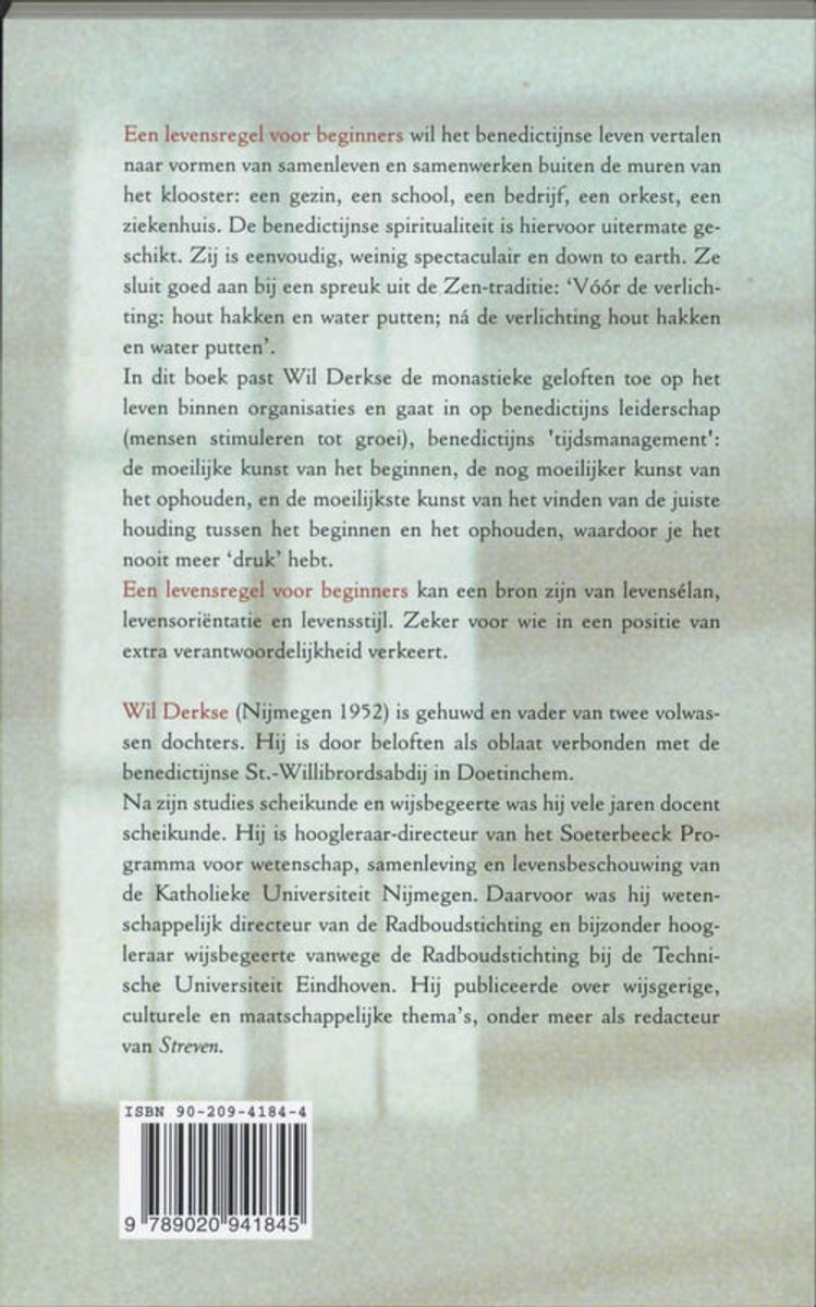 Een levensregel voor beginners - back cover