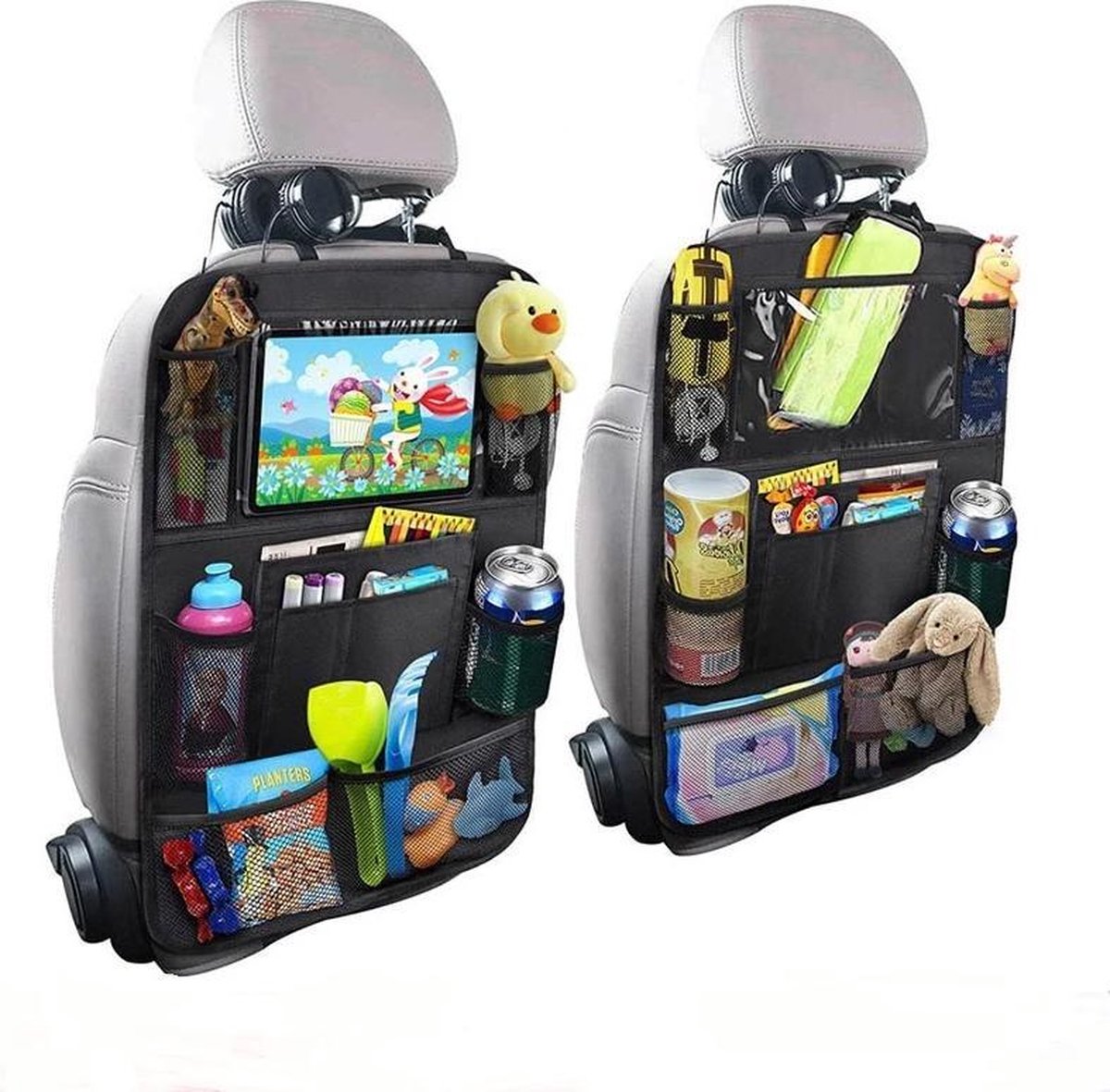 Autostoel Organizer de luxe, Auto organizer voor baby en kinderen, met  tablethouder... | bol.com