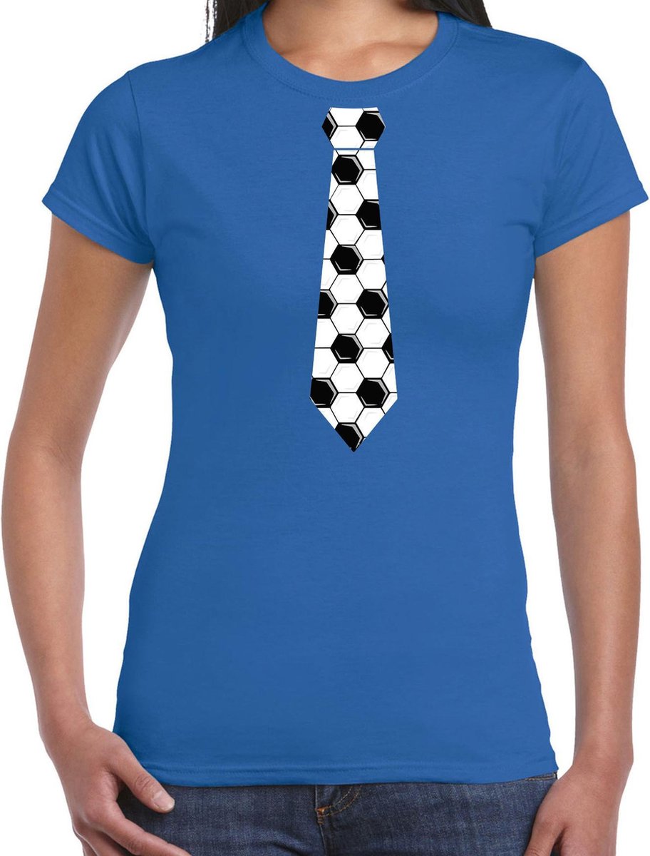 Blauw fan t-shirt voor dames - voetbal stropdas - Voetbal supporter - EK/ WK shirt / outfit XXL