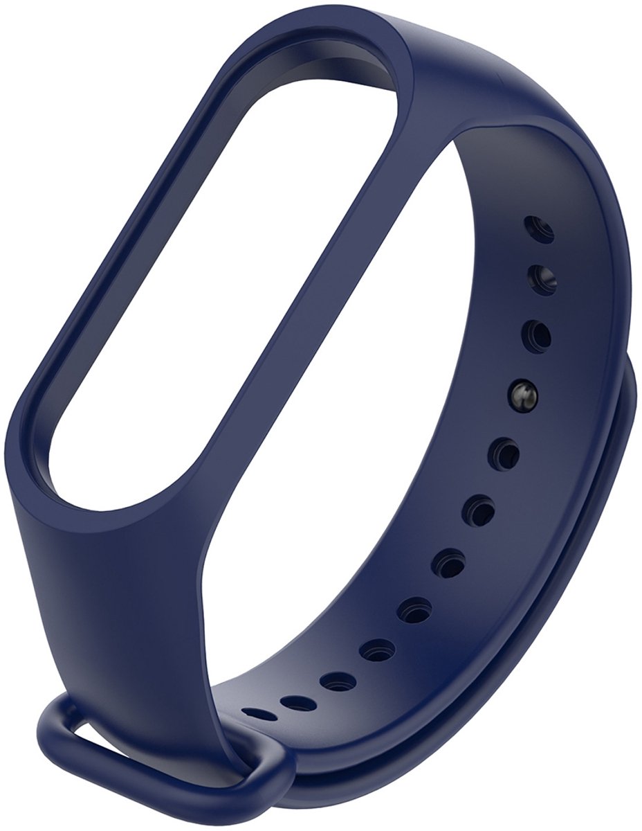 By Qubix - Geschikt voor Xiaomi Mi band 3 / 4 / 5 / 6 / 7 bandje OneColor - Navy blauw