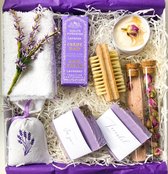 SoapGifts - zeep geschenkset - Luxe Giftbox - handgemaakte zepen -natuurlijke handcreme - zeep lavendel - zeep rozen - badzout -