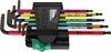 Wera 05073599001 9-delige Multicolour Stiftsleutelset met kogelkop op kaart - Torx / Torx Tamper Resistant - T8-40