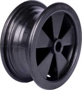 Tarsus Steekwagenwiel Velg, Bolderkar Velg - Zwart - Asgat 20 mm. - Buitendiameter 170 mm.