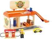 Auto garage met tankstation - Houten speelgoed vanaf 3 jaar - houten speelgoed auto