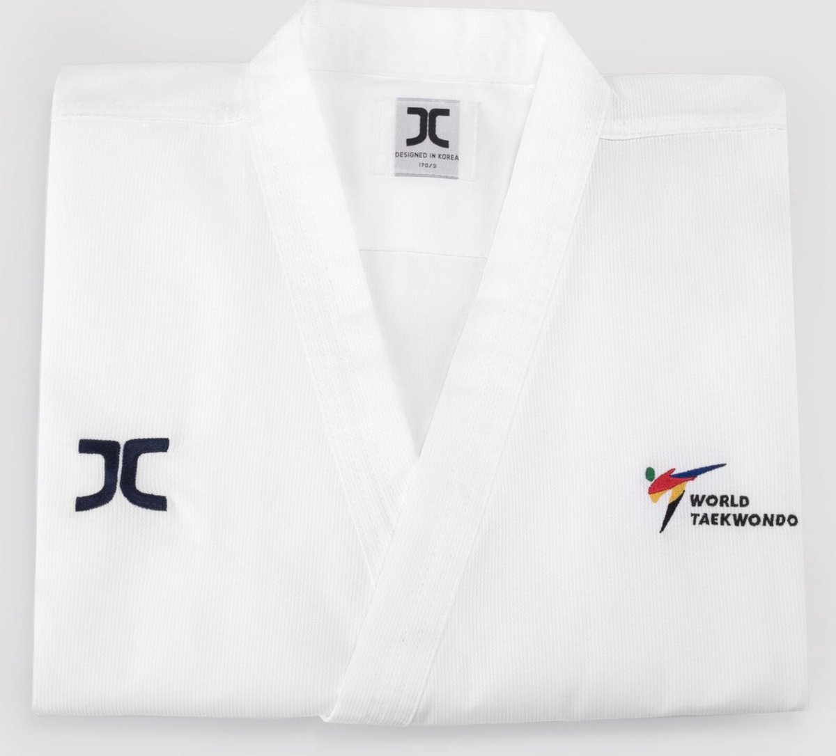 Poomsae taekwondo-pak mannen JC-Club | WT | Wit (Maat: 200)