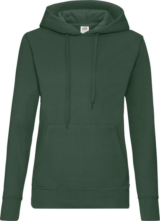 Fruit of the Loom - Lady-Fit Classic Hoodie - Donkergroen - M