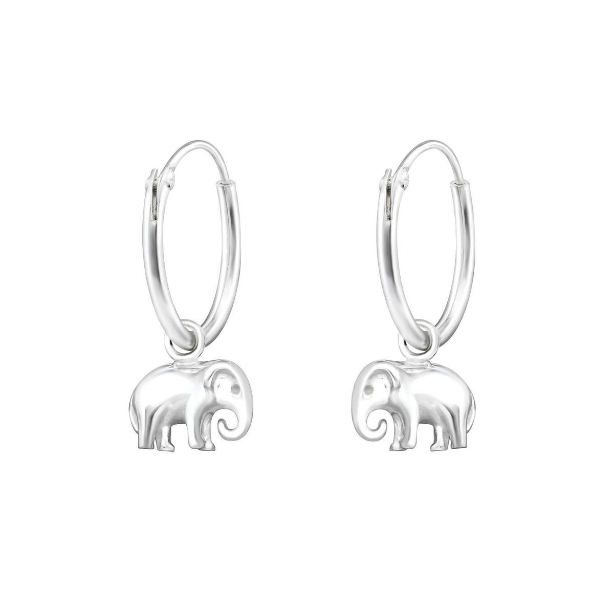 Ringoorbellen met bedel ''elephant'' 925 sterling silver