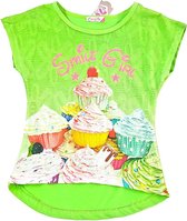T-shirt meisjes shirt kinderkleding cupcake groen maat 116/122
