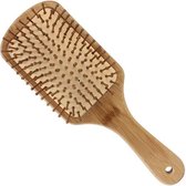 Bamboe haarborstel - Hoofdhuid massage borstel - Haarborstel - Vierkant - Groot - 24.7 x 8.5cm