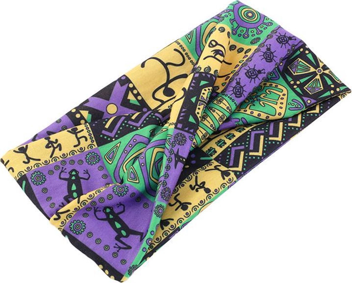 Haarband - Sport haarband - Paars/Geel/Groen - Dames haarband - Meiden haarband - Tieners haarband - Make up - Vrijetijdshaarband - Twist haarband - Haarverzorging