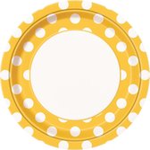 Unique Feestborden 23 Cm 8 Stuks Karton Geel/wit