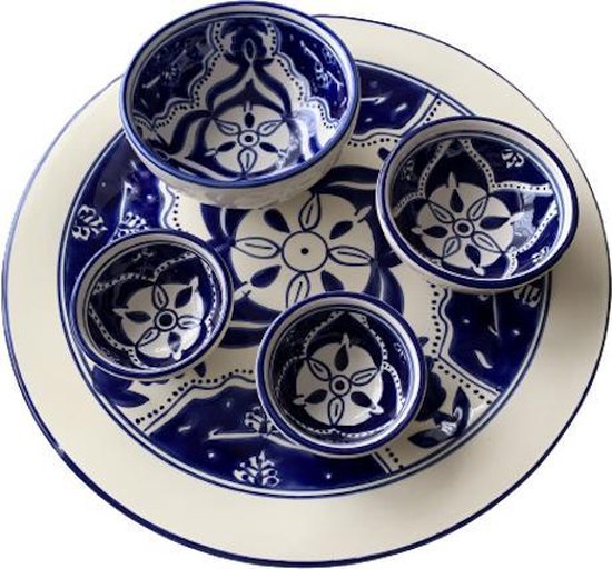 Tapas Party set 5 pièces Blue Fond | TP.PY.BLF | Plats & Déco