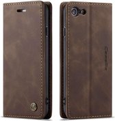 Caseme - Apple iPhone SE 2020 / iPhone 7/8 Retro - Wallet Case - Coffee