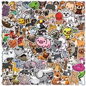 100 stuks Dierenstickers Dieren Divers - Stickers voor op de fiets, beker, laptop, schoolspullen, kamer, etc - School - Kinderen - Cartoon Stikker - Varken, Eend, Hond, Kat, Paard,