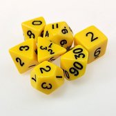 Polyhedral Dobbelstenen Set voor Roleplaying Games - Polydice voor D&D, Pathfinder en Starfinder - Geel