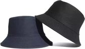 Bucket hat - 2 in 1 - Blauw - Zwart - Zonnehoed - Regenhoed - Vissershoed