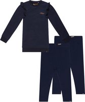 Koko Noko BIO Basics Set(3delig) Sweatjurk Nena Blauw en 2 paar leggings Nadia Blauw - Maat 86/92