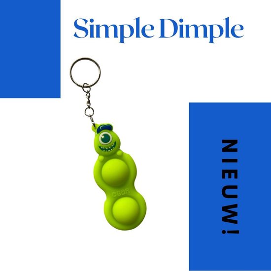 Simple Dimple sleutelhanger - Fidget toys - Simple dimple - Monsters & Co Fluo groen