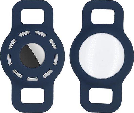 Airtag Sleutelhanger Hoesje Navy Blauw Voor Kattenhalsband – Geschikt Voor Dunne Halsbanden Voor Honden – Airtag Hoesje Hondenriem – Navy Blauw