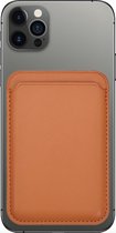 Geschikt voor iPhone 12 & 13 Serie magnetische ring Pasjeshouder - Oranje - Magnetische Kaarthouder