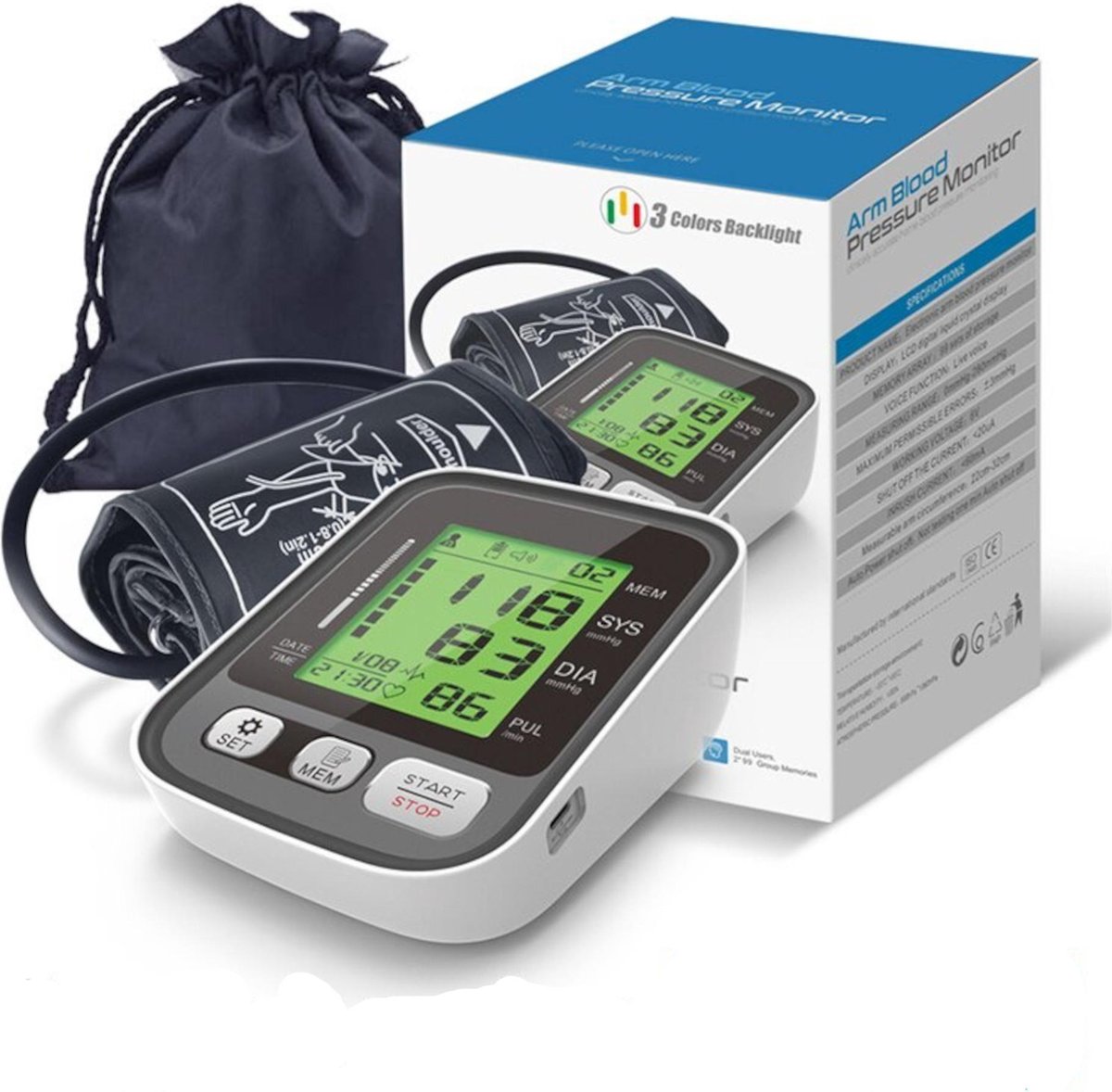 DiaSys Bloeddrukmeter Bovenarm | Sfygmomanometer Multifunctioneel | Makkelijk Te Gebruiken |