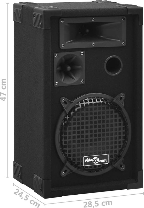 vidaXL Enceintes de scène Hi-Fi 2 pcs Passive Professional 800 W Noir
