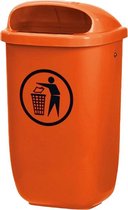 City buitenafvalbak 50 liter oranje - voor paal en wand